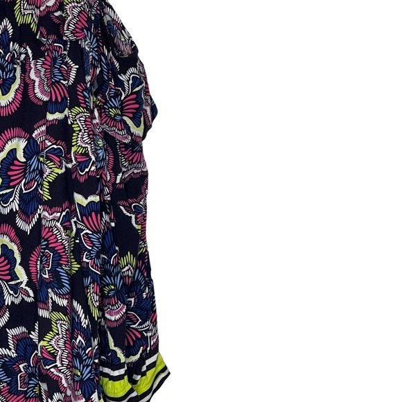 Crown & Ivy Cold Shoulder Top Size Curvy 0X Black Multi Floral Pattern Womens - Picture 4 of 10